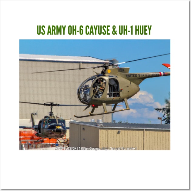 US Army OH-6 Cayuse and UH-1 Huey Wall Art by acefox1